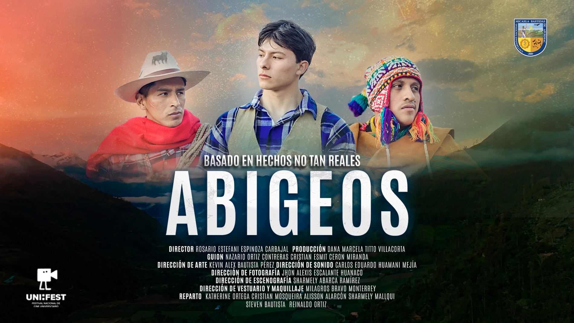 Afiche horizontal de Abigeos con paisajes andinos